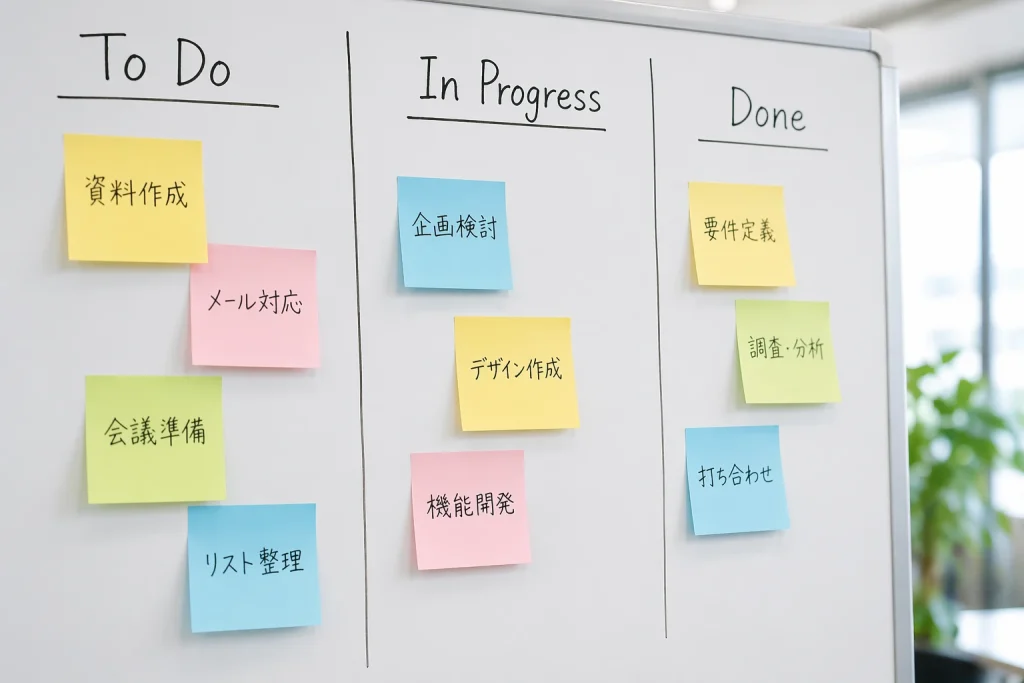 ホワイトボードに付箋